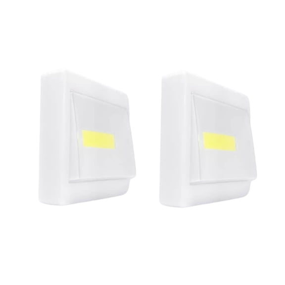2Packs COB LED Switch Light Tap Lights Kids Night Light Super Bright Magnetic Stick 200 Lumen Flat Battery Operated lights for Stair Showroom Wardrobe Closet Shed Attic Emergency Walkway Light