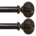 thumbnail image 1 of 2Packs Curtain Rod 1inch Diameter Adjustable Window 2Packs Curtain Rods with ball finials, 3piece brackets, hardware kits. Black 48-120 inches., 1 of 7