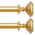 thumbnail image 1 of 2Packs Curtain Rod 1inch Diameter Adjustable Window Drapery Rods with ball finials, 3piece brackets, hardware kits. Gold 48-120 inches., 1 of 6