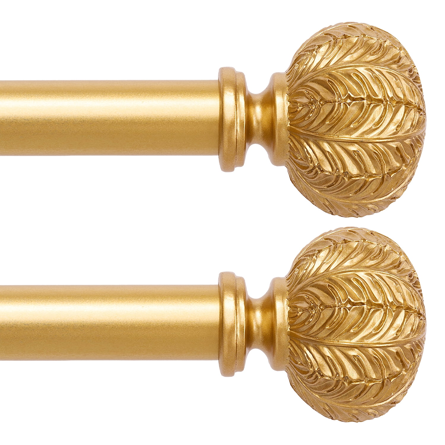 2Packs Curtain Rod 1inch Diameter Adjustable Window Drapery Rods with ball finials, 3piece brackets, hardware kits. Gold 48-120 inches. - Walmart.com