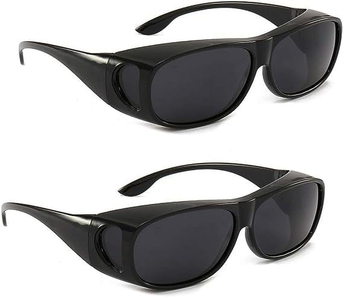 2Packs HD Day Night Driving Glasses Anti Glare Sunglasses with