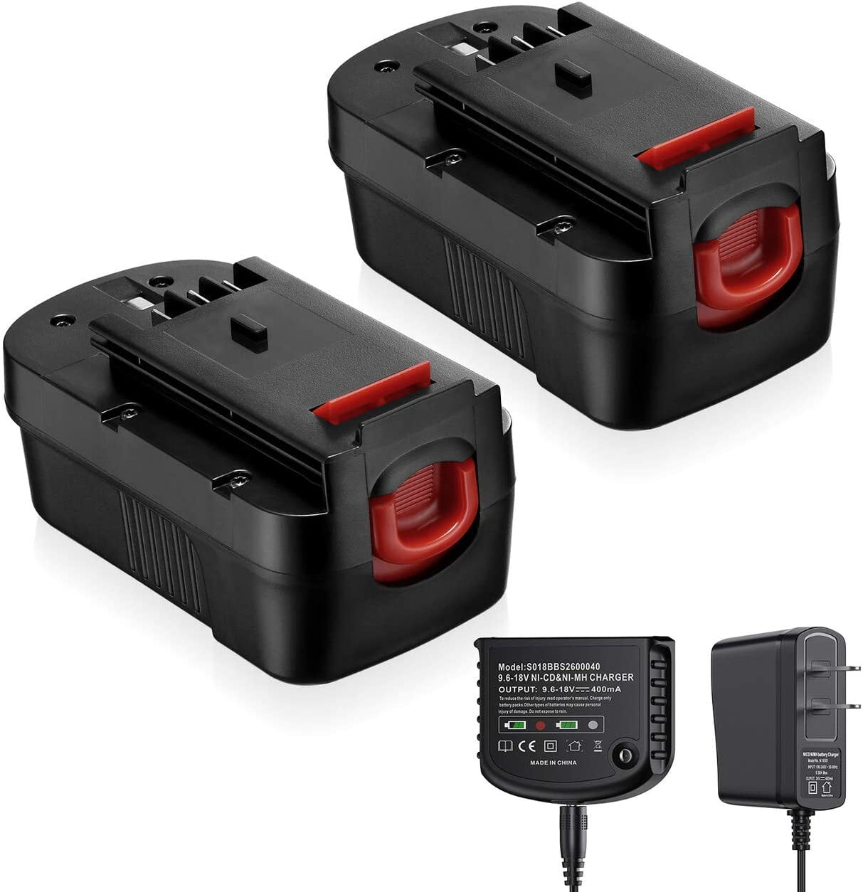 2x 3,6 Ah Ni-MH Ersatzakku Für Black & Decker 18V - Kompatibel Mit HPB18, Firestorm, BDGL Werkzeugen