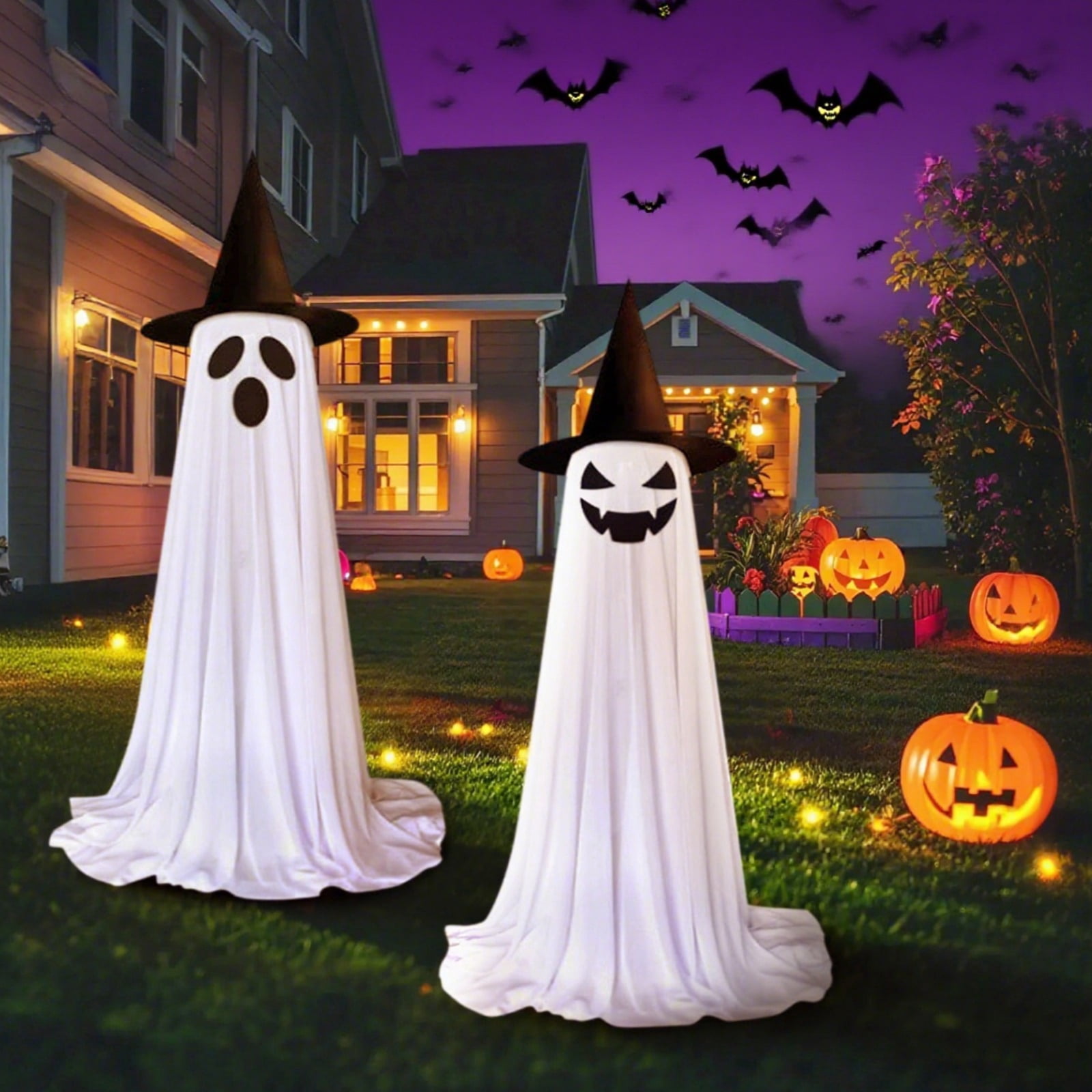 2Packs Halloween Decorations-Halloween Decorations Outdoor,Light Up