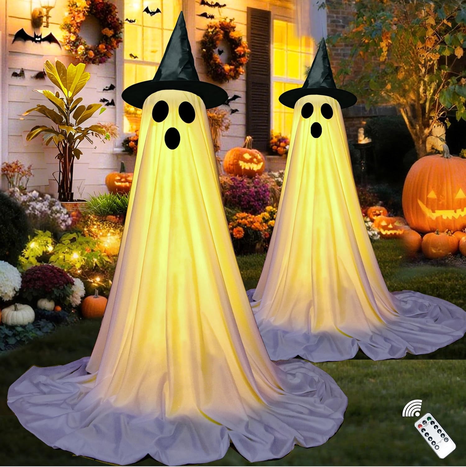 2Packs Halloween Decorations-Halloween Decorations Outdoor,Light Up