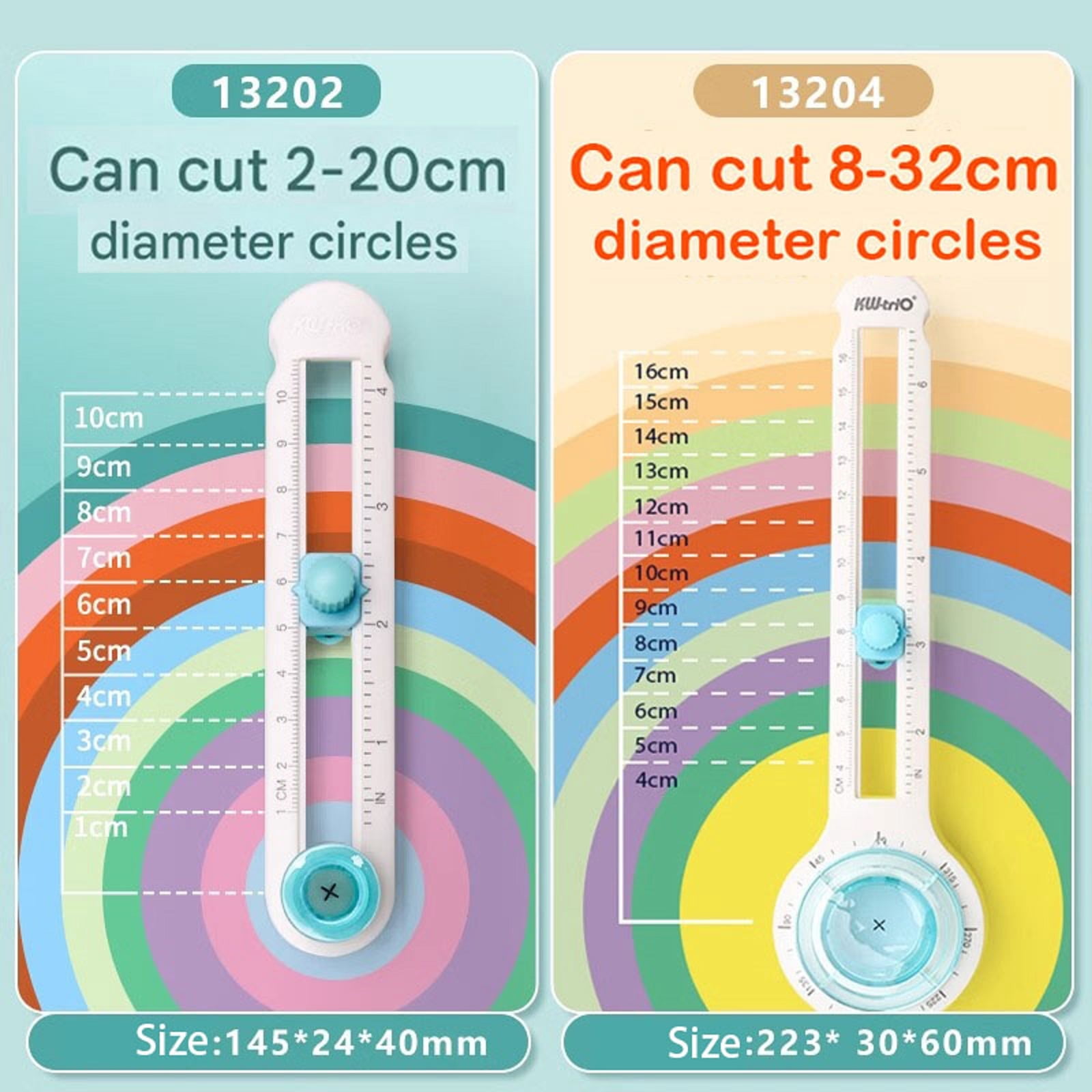 2Packs KW-TRIO Adjustable Circle Cutter Multifunctional Craft Cutting ...