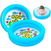 2Packs Kiddie Pool, Inflatable Swimming Pool for Baby, Kids, Toddlers, 65x16cm 2 Rings Circles
