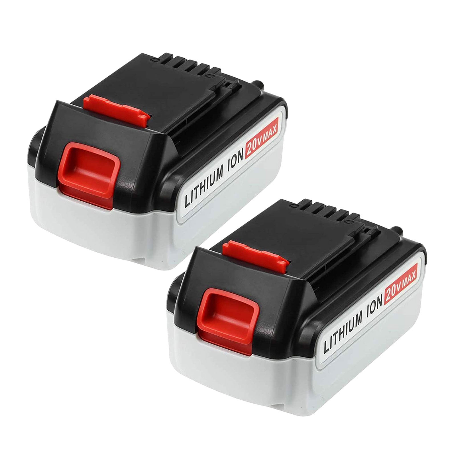 2Packs LBXR20 20 Volt 4.0Ah Replacement Battery Compatible with Black and Decker 20V Lithium Battery Max LB20 LBX20 LST220 LBXR2020-OPE LBXR20B-2 LB2X4020 Cordless Tool Batteries - image 1 of 7