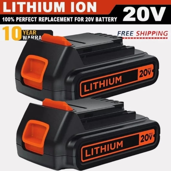 2Packs LBXR20 20V 3.8Ah Lithium Battery Replacement for Black and Decker 20V Battery LB20 LBX20 LBXR20-OPE LBXR2020-OPE LB2X4020-OPE LBXR20B-2 LST220 LST300 Cordless Power Tools