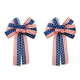thumbnail image 1 of 2Packs Large Pre-Formed Patriotic Wreath Bows, 14.9x9.8 Inch Red White Blue Ribbon Decor for 4th of July, Stars & Stripes Bunting for Door or Railing, By VINOIC, 1 of 8