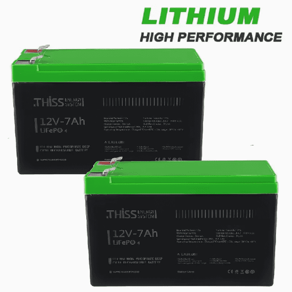 2Packs LiFePO4 Deep Cycle Battery 12V 7Ah, Built-in BMS, Ideal for Replacing Most Backup Power and Off Grid Applications for Home Storage