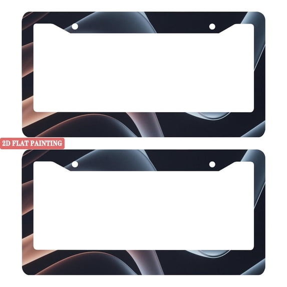 2Packs License Plate Frames with Black & Brown Gradient Fluid Pattern Design Includes Screws & Caps Full Accessories Included Size 6. 3x12. 2inch(16x31cm)