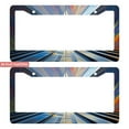 thumbnail image 1 of 2Packs License Plate Frames with Cyberpunk Abstract Urban Light Rays Pattern Includes Screws & Caps Full Accessories Included Size 6.3x12.2inch(16x31cm), 1 of 8