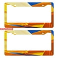 thumbnail image 1 of 2Packs License Plate Frames with Orange Yellow Blue Geometric Abstract Lines Pattern Includes Screws & Caps Full Accessories Included Size 6. 3x12. 2inch(16x31cm), 1 of 8