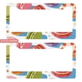 thumbnail image 1 of 2Packs License Plate Frames with Colorful Macarons Pattern Includes Screws & Caps Full Accessories Included Size 6.3x12.2inch(16x31cm), 1 of 8