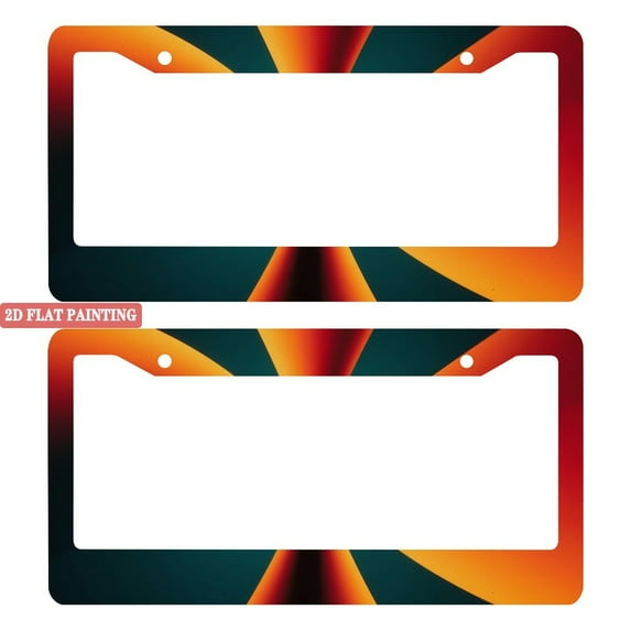 2Packs License Plate Frames with Geometric Gradient Pattern Includes Screws & Caps Full Accessories Included Size 6.3x12.2inch(16x31cm)