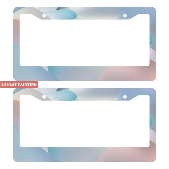 2Packs License Plate Frames with Gradient Geometric Abstract Pattern Includes Screws & Caps Full Accessories Included Size 6.3x12.2inch(16x31cm)