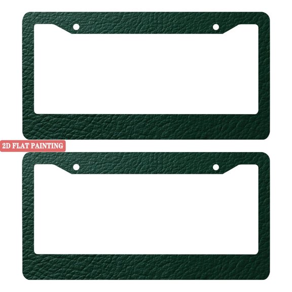 2Packs License Plate Frames with Leather Texture Pattern Includes Screws & Caps Full Accessories Included Size 6.3x12.2inch(16x31cm)
