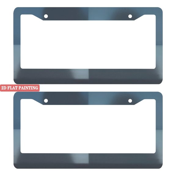 2Packs License Plate Frames with Matte Dark Blue/Gray Metal Pattern Includes Screws & Caps Full Accessories Included Size 6.3x12.2inch(16x31cm)