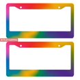 thumbnail image 1 of 2Packs License Plate Frames with Rainbow Gradient Pattern Includes Screws & Caps Full Accessories Included Size 6.3x12.2inch(16x31cm), 1 of 8