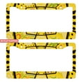 thumbnail image 1 of 2Packs License Plate Frames with Vibrant Yellow Retro Pattern Includes Screws & Caps Full Accessories Included Size 6.3x12.2inch(16x31cm), 1 of 8