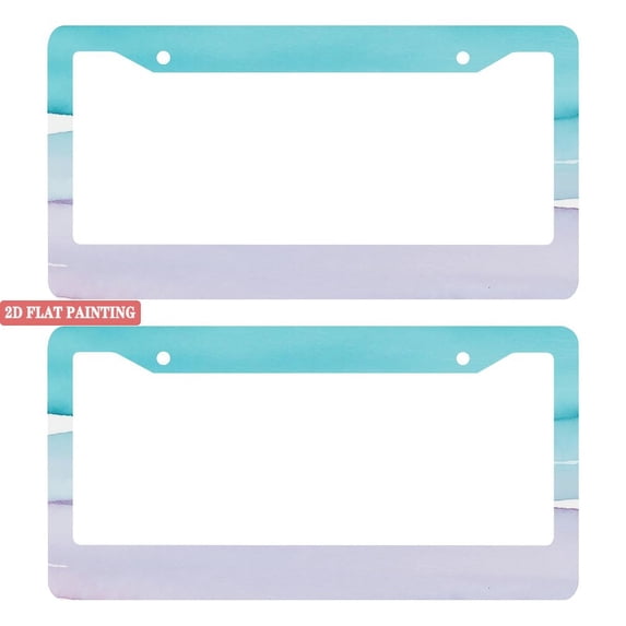 2Packs License Plate Frames with Watercolor Pattern Includes Screws & Caps Full Accessories Included Size 6.3x12.2inch(16x31cm)