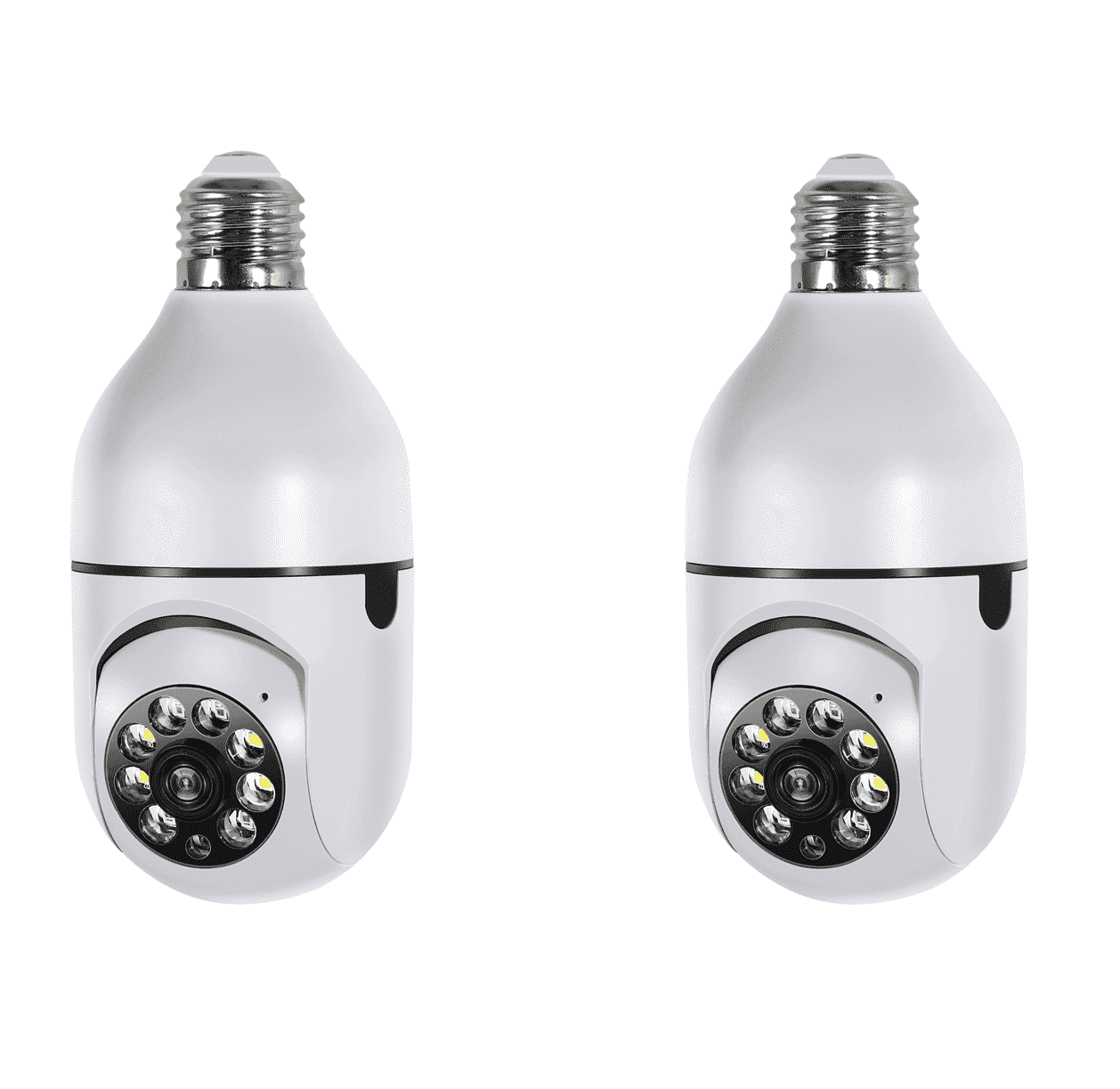 2Packs Light Bulb Security Camera, 2.4GHz WiFi 360° Light Socket Camera ...