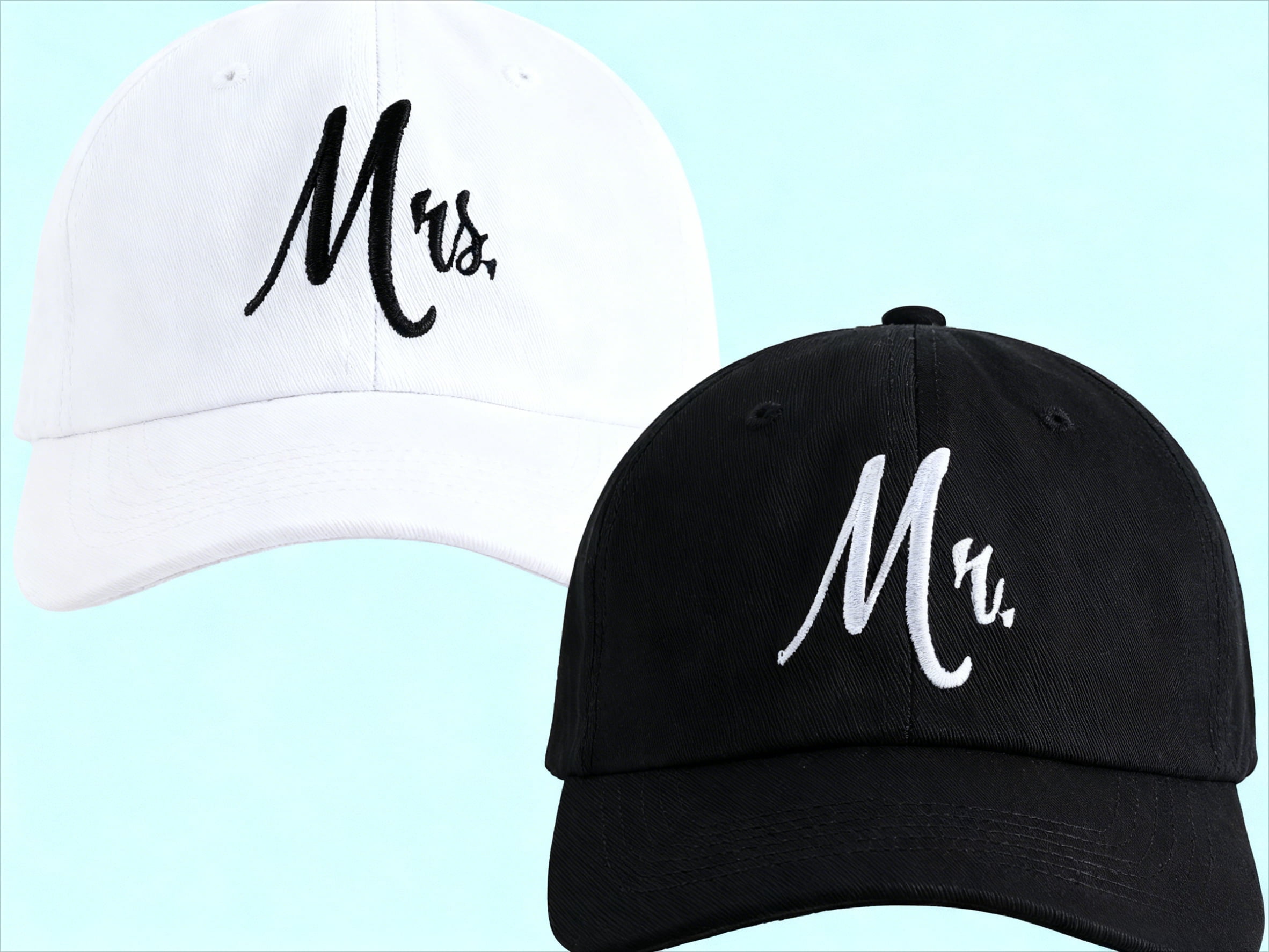 Matching Mr & Mrs Couples Baseball Cap Set Wedding Anniversary Gift Mr. & Mrs. Baseball Cap Set – Personalized Partner Caps  main image 3