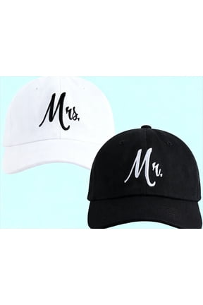 2Packs Matching Mr. & Mrs. Baseball Caps, Bridal Gift, Newlywed Honeymoon Wedding Gift