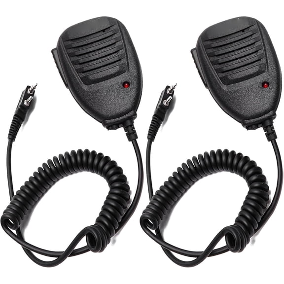 2Packs Microphone | Radio Accessories | Radio mic | Speaker mic |Universal Police Walkie Talkie Microphone - Compatible with UV-5R,BF-F8HP, UV-5R Pro,UV-K5, AR-152 and More Ham Radios