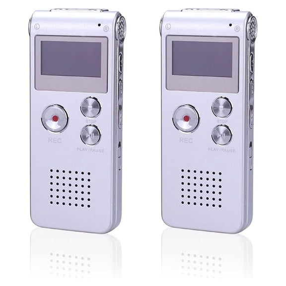 2Packs Paranormal Ghost Hunting Equipment Digital EVP Voice Activated Recorder USB 8GB Silver White