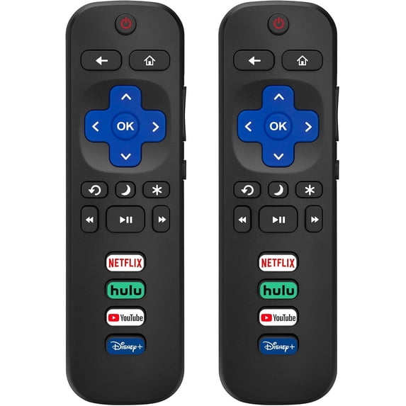 2Packs Replacement Remote Control Only for Roku TV, Compatible for TCL Roku/Hisense Roku/Onn Roku/Sharp Roku/Element Roku/Westinghouse Roku/Philips Roku Smart TVs (Not for Roku Stick and Box)