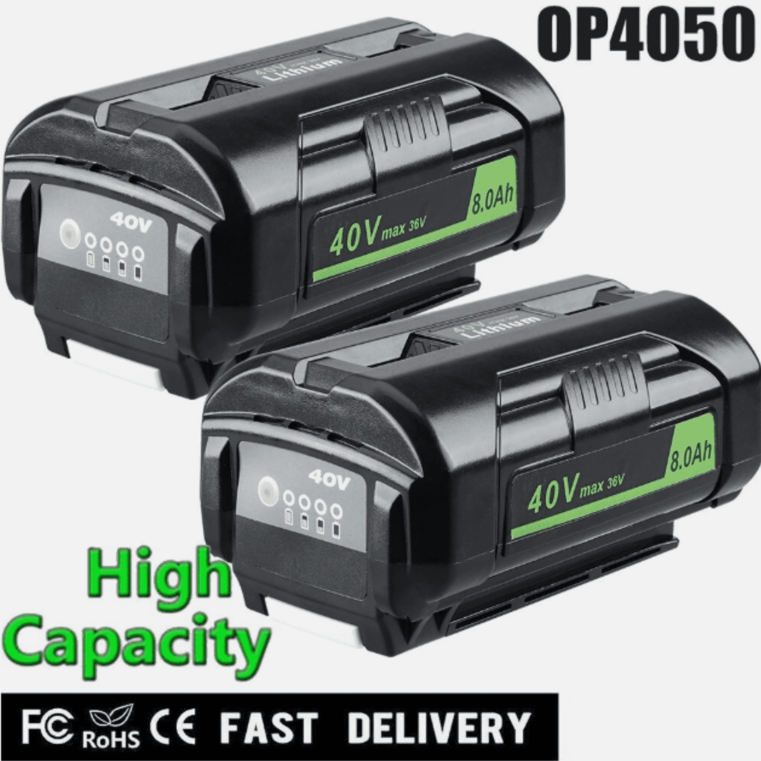2Packs Replacement for Ryobi 40V Battery 6.0Ah Compatible with 40v Lithium Battery OP4040 OP40401 OP4026 OP4050 OP40601 Compatible with Ryobi Battery 40V Cordless Power Tools (Green)