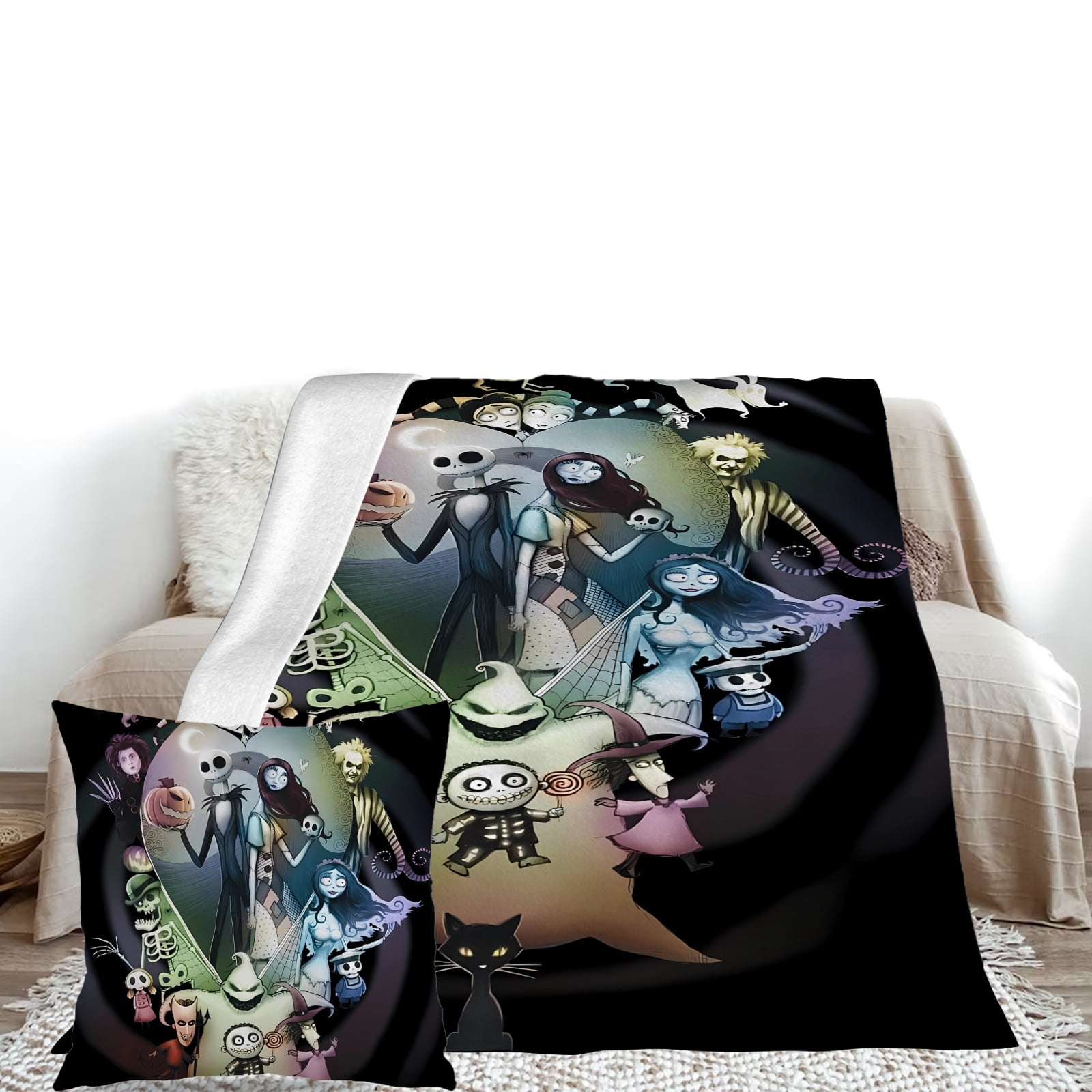 2Packs/Set The Nightmare Before Christmas blanket with Pillow Case Thin
