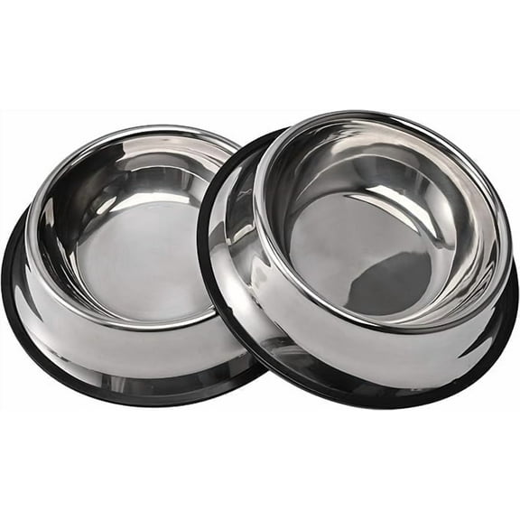 2Packs Stainless Steel Dog Bowl with Anti-Skid Rubber Base for Small/Medium/Large Pet, Perfect Dish, Pets Feeder Bowl and Water Bowl Perfect Choice for Dog Puppy Cat and Kitten (40oz)