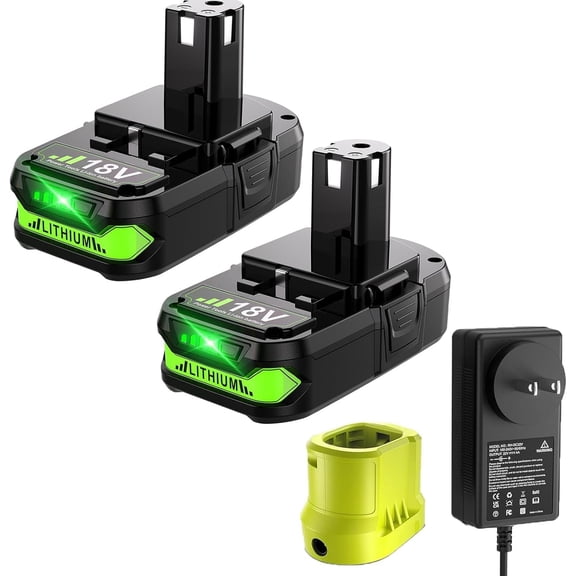 2Packs Upgraded 3.8Ah P107 Replacement for Ryobi 18V Battery and Charger Kit Lithium Compatible with Ryobi 18 Volt Battery ONE+ Plus P102 P103 P104 P108 P107 PBP002 PBP003 PBP004 PBP005 Power Tools