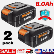 2Packs WA3520 8.0Ah for Worx 20V Battery WA3578 WA3525 WA3520 WA3575 WG151s Power Tools