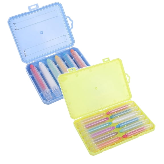 2Packs Washable Dustless Colored Chalk with Plastic Holders, Twistable Chalk Sticks for Chalkboard Sidewalk Indoor Outdoor, Assorted Colors, By VINOIC
