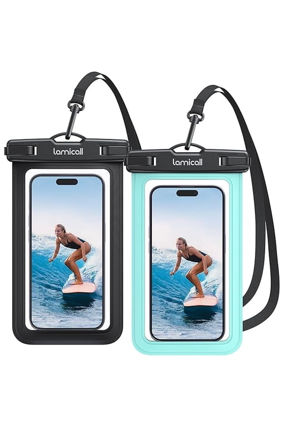 2Packs Waterproof Pouches, Beach Vacation Essentials for Wemen Men, Cruise Essentials 2025, Travel Beach Ship Accessories, Water Accessories, Green &Black
