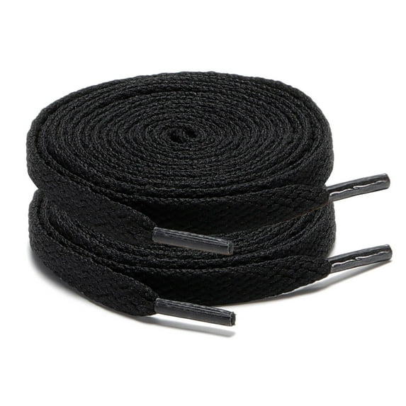 2Pair 24 27 36 45 63 72 Inch Flat Shoelaces Replacement for Sneakers Boots Black