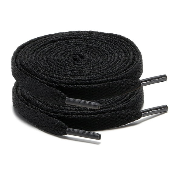 2Pair 24 27 36 45 63 72 Inch Flat Shoelaces Replacement for Sneakers Boots Black