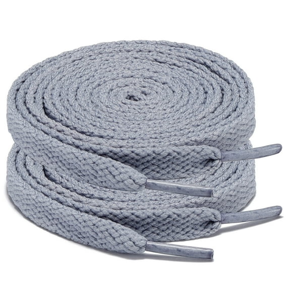 2Pair 24 27 36 45 63 72 Inch Flat Shoelaces Replacement for Sneakers Gray Blue