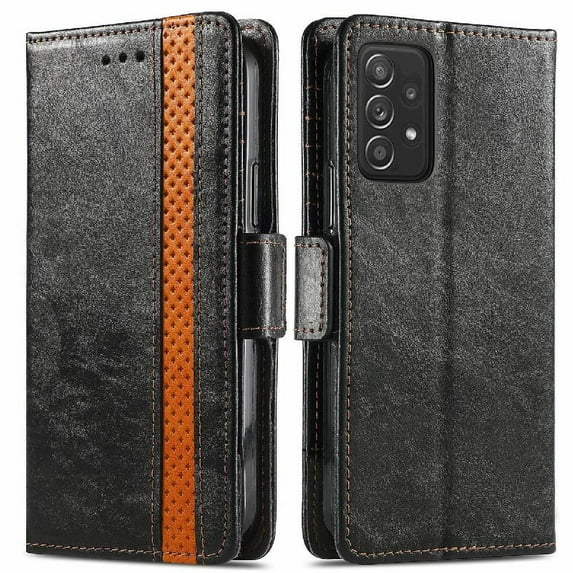 Case for Samsung A72 5G Multi-color Splicing Business Multi-card Slot Wallet