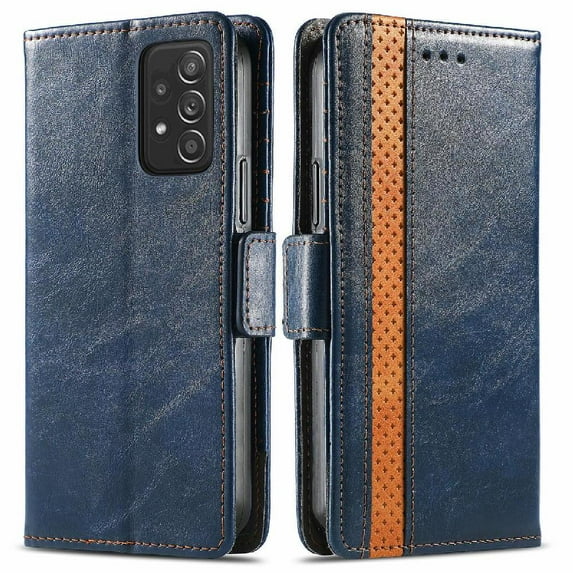 Case for Samsung A72 5G Multi-color Splicing Business Multi-card Slot Wallet