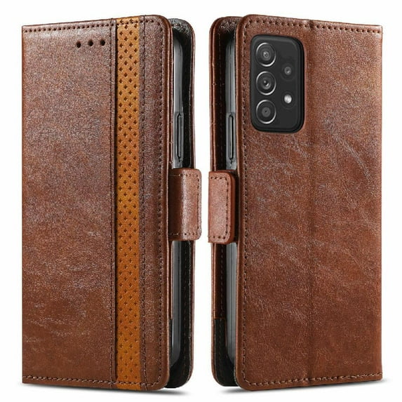 Case for Samsung A72 5G Multi-color Splicing Business Multi-card Slot Wallet