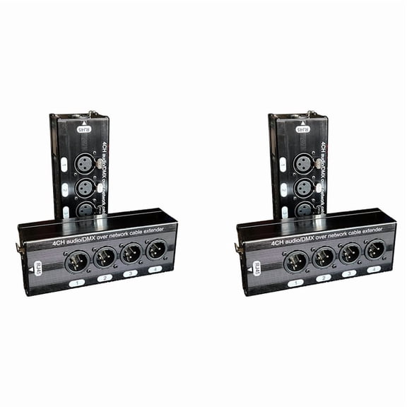 2Pair 4-Channel 3Pin XLR Audio RJ45 Ethernet Extender Network Cable Extender DMX512 Network Signal Extender Male+Female