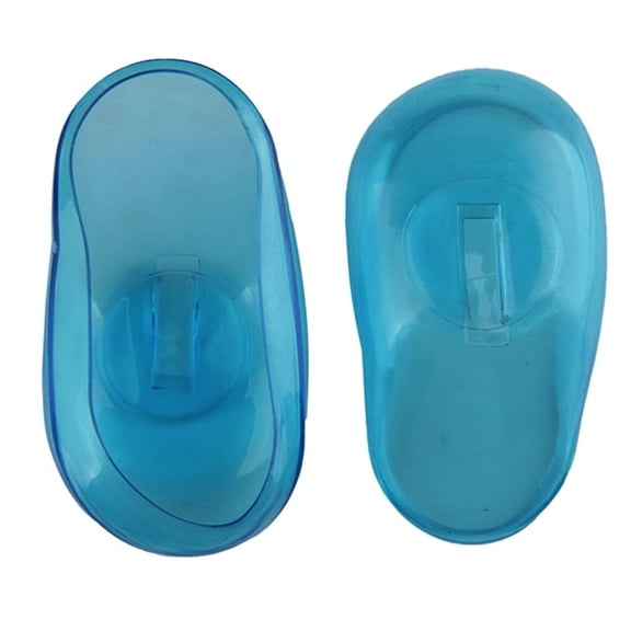 2Pair 4pcs Professional Blue Ear Cover Shield Protector Hairdressing Dye Bathing Shower Caps Waterproof Ear Prtotection Earmuff for Hair Salon Spa Anti Staining Guard Earmuffs(Blue,3.1x1.7")