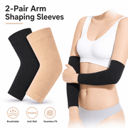 PERFECTREE 2 Pairs Upper Arm Shaper Sleeves for Women,Light Compression Shapewear Wraps, Beige and Black