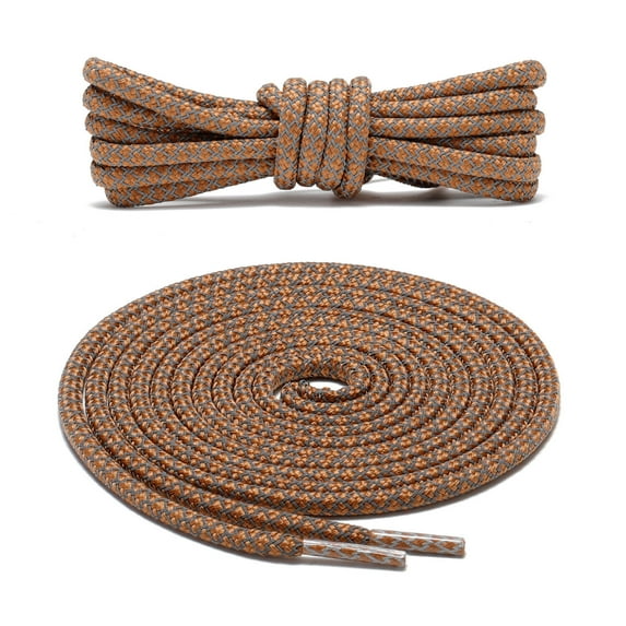 2Pair Brown Reflective Shoe laces Replacement for Sneakers Running Shoes Boots
