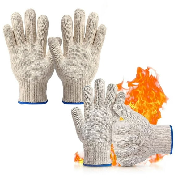 2Pair Heat Resistant Gloves for Cooking Prep - Oven Gloves for Cooking Mittens Grill Gloves for Men BBQ Accessories Heat Gloves for Cooking - Oven Mitt BBQ Gloves for Hot Food Handling BBQ Essentials