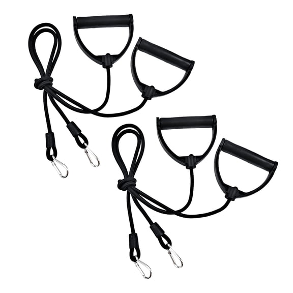 2Pair Resistance Bands with Clips, Strong Resistance Band with ABS Handle, Exercise Bands Resistance, Replacement Cable Attachments for Gym Stepper Abdominal Machine, Resistance Bands with Clips